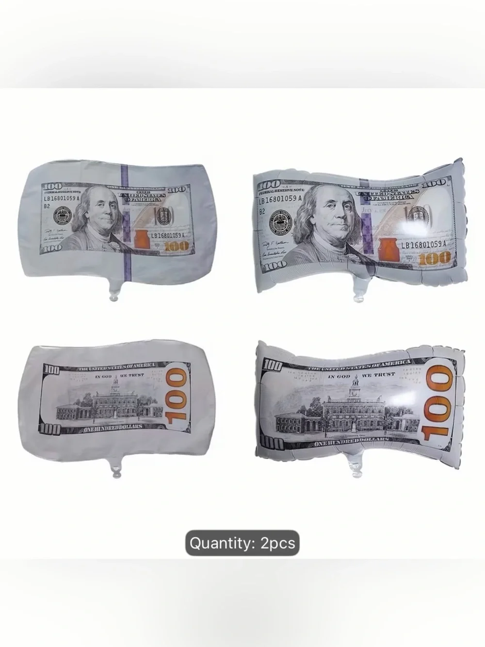 2- Pack Of 100 DOLLAR BALLOONS